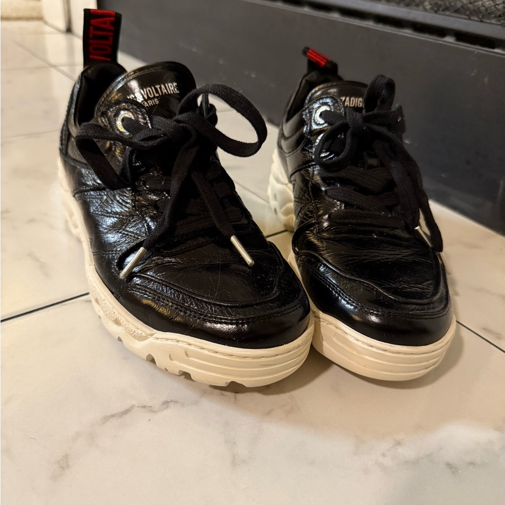 Zadig & Voltaire Black and Cream Sneakers
